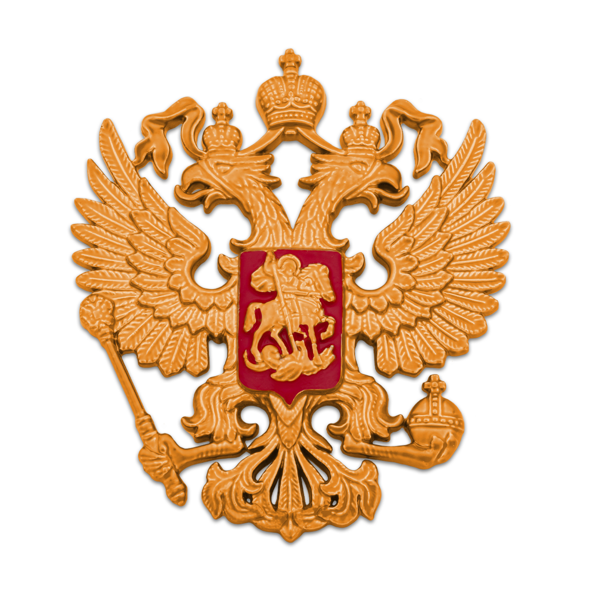 Орел РФ пласт. круглый сувенирный (d = 8 см)