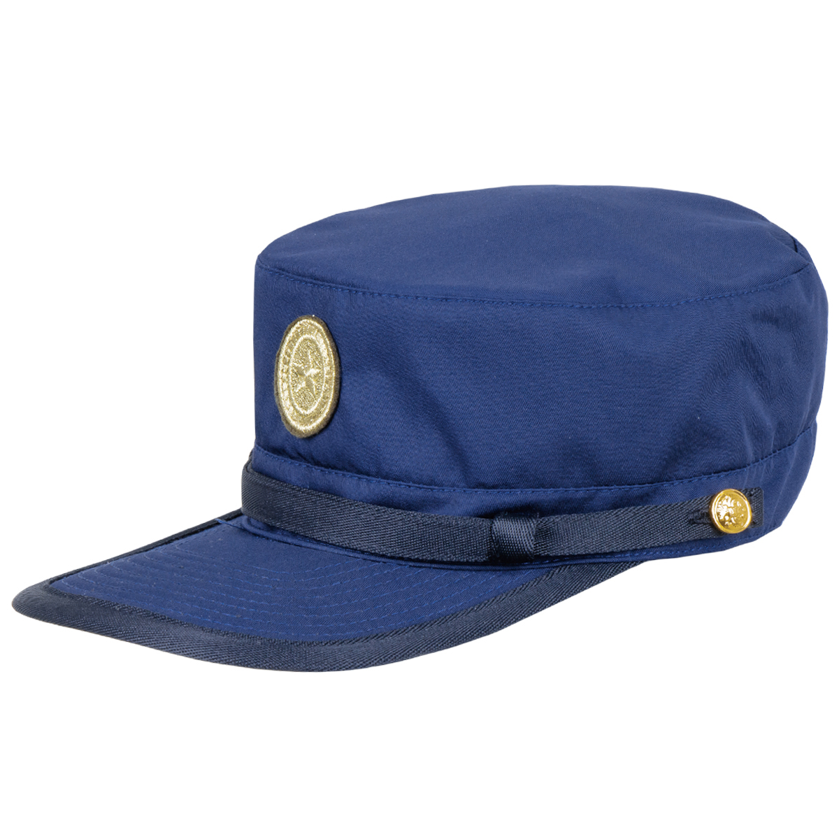 Кепи цилиндр МО синее нов/обр (ткань "Патруль") с вышит. малой кокардой РА