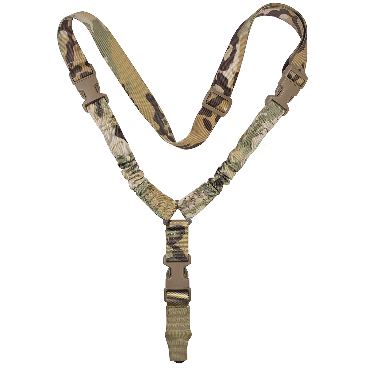 Ремень оружейный одноточечный с резинками тактический "мультикам" 