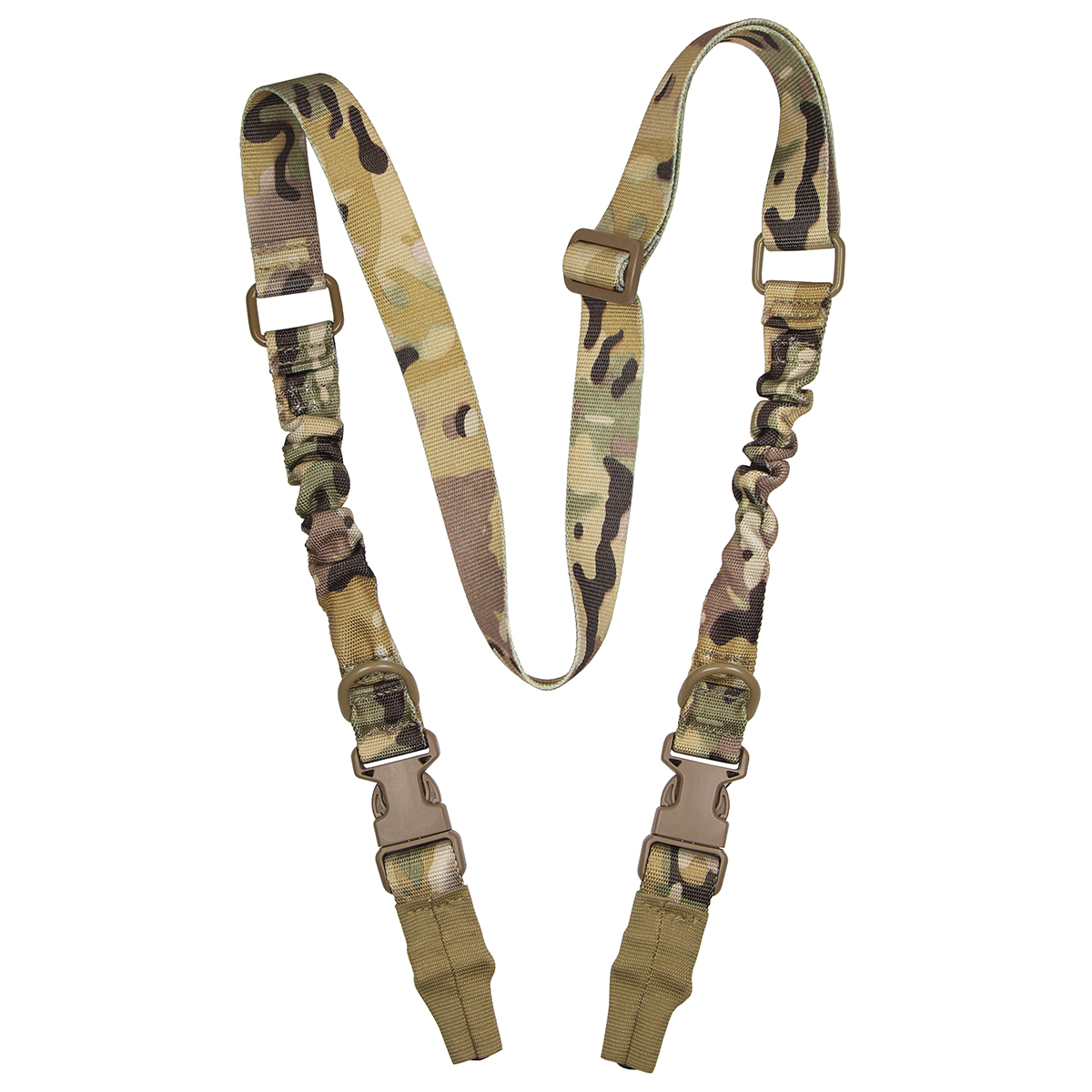 Ремень оружейный двухточечный с резинками тактический "мультикам"