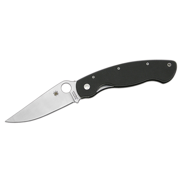 Нож Spyderco раскладной (стальной, рукоятка - черный пластик)