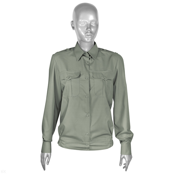 Рубашка форм. офиц. женская (дл.рук.) оливковая р-ры с 32 по 42