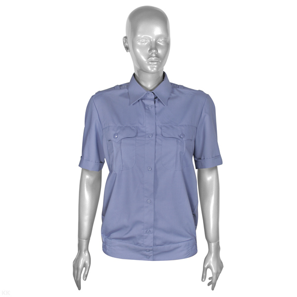 Рубашка форм. офиц. женская (кор.рук.) серо-голубая МВД р-ры с 32 по 42