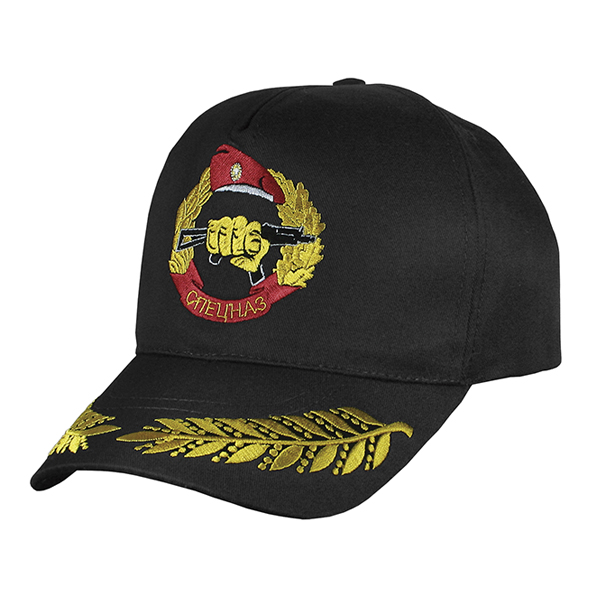 Бейсболка черная вышитая Спецназ  (кулак с автоматом в венке) крапов. берет