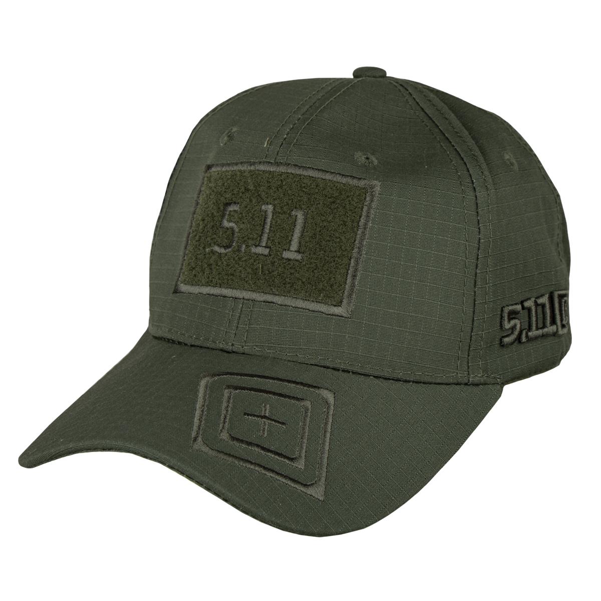 Бейсболка вышитая 5.11 (оливковая) ткань "rip-stop" с 1 нашитой липучкой