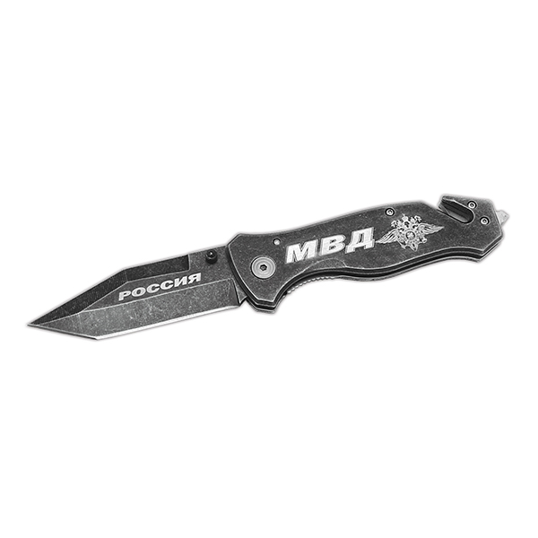 Нож раскладной металлич. МВД Россия (общая длина 21 см)