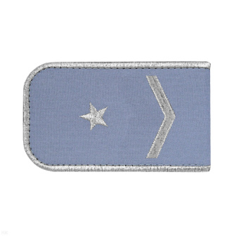 Погоны РЖД вышит. мет. серебр. голубые  (1 лычка 1 звезда)