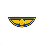 Нашивка пластизол. Техзнак РЖД (птичка) син.
