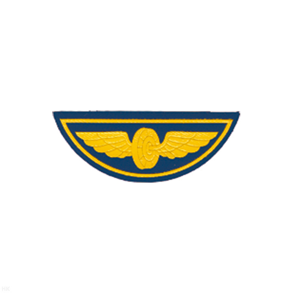 Нашивка пластизол. Техзнак РЖД (птичка) син.