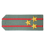Погоны «машинная вышивка» из рубаш. ткани оливк. с 2 вышит. красн. просв. с вышит. звездами (полковник)