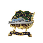 Значок мет. Морские силы ПВ ПСКР "Воровский" (с накладкой и подвеской) гор. эм