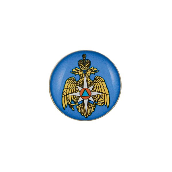 Значок мет. Орел МЧС (мал., круглый, смола, на пимсе)