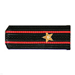 Погоны черн. с 2 красн. просв., вышит. канителью (майор)