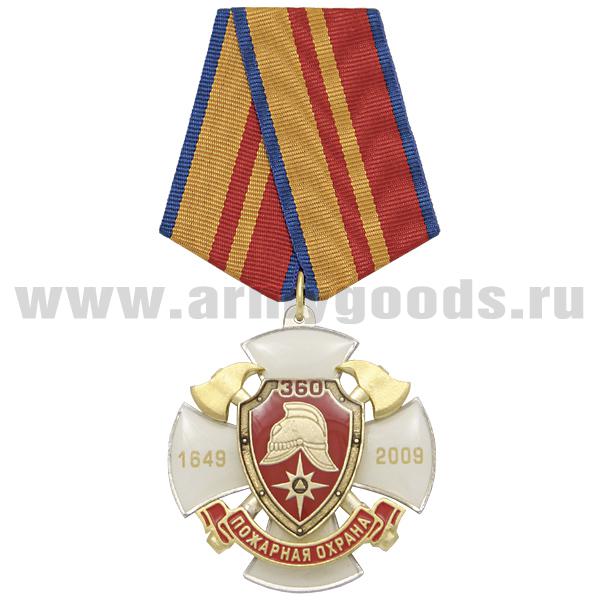 Медаль 360 лет пожарной охране 1649-2009 (белый крест с накл., заливка смолой)