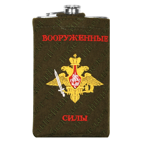 Фляга нерж/ст в вышитом чехле ВС