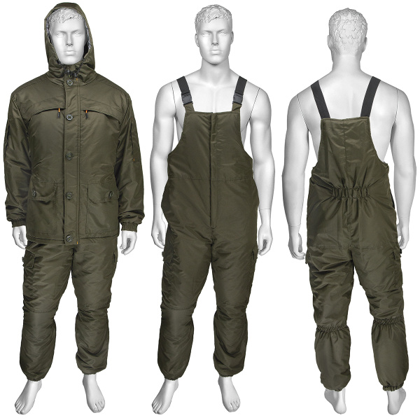 Костюм зим. серия "H&S" оливковый (фольгированный подклад на куртке и полукомбинезоне)