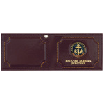 Обложка кожа под удост Ветеран боевых действий с мет. накладкой ВМФ