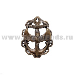 Значок мет. Летуч. мышь на якоре, в цепи, без глобуса (литье)