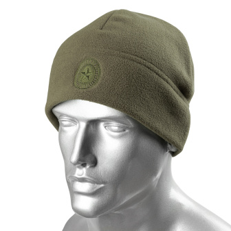 Шапка флисовая ВКБО оливковая с вышит. кокардой ("эконом")