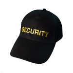 Бейсболка черная вышитая Security (желтая нить)