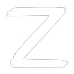 Наклейка Z (белая) 30х 30 см