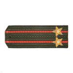 Погоны ОВ оливк. с 2 красн. просв., вышит. канителью (подполковник)
