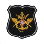 Шеврон вышит. Знак принадлежности к МО (черный с белым кантом) щит