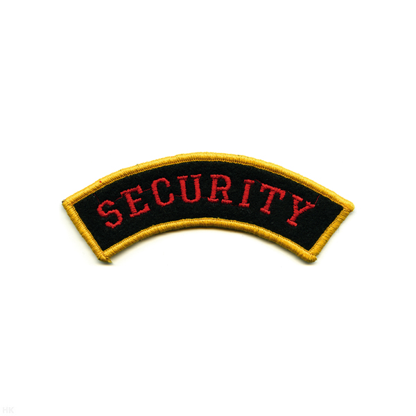 Нашивка на рукав дугов. вышит. Security (красн. буквы)