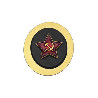 Кокарда мет. МП (звезда 23 мм) нерж. сталь с зол. напылением и пласт. накладкой