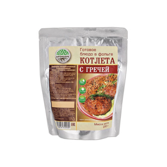Консервы мясорастительные Котлета с гречей (250 г) (готовое блюдо в фольге) до 07.2025 и ранее