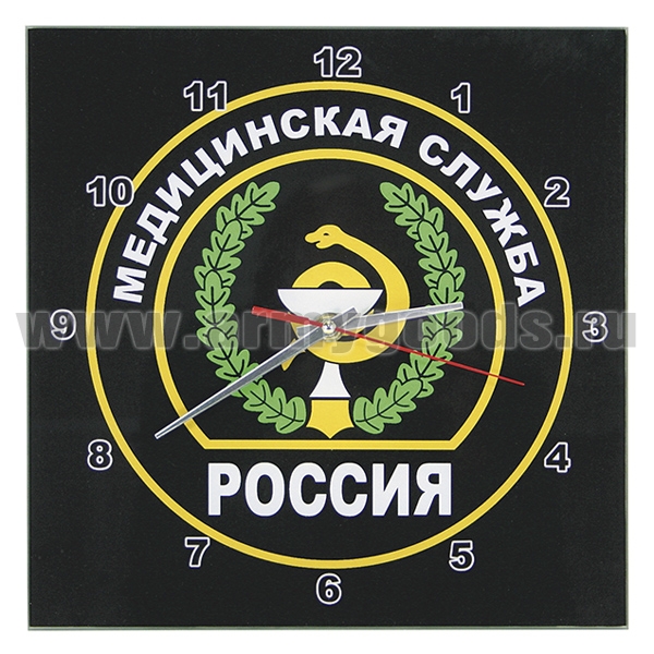 Часы настенные стеклянные Медицинская служба (28x28 см)