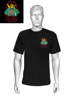 Футболка с вышивкой на груди Нас мало, но мы в тельняшках (черн. берет) черная