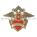 Значок мет. СПб ВИ ВВ МВД России (золотой орел, красная эмаль)