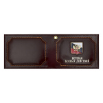 Обложка кожа под удост с мет. накладкой Ветеран боевых действий (орел РФ на триколоре)