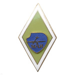 Значок мет. Ромб МАИ (зел.) гор. эм.