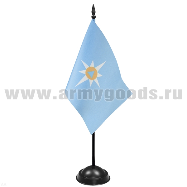 Флажок настол. на подставке (10х20 см) МЧС ведомственный (поле голубое)