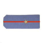 Погоны из рубаш. ткани серо-голуб. с вышит. 1 красн. просв., вышит. канителью (мл. лейтенант)