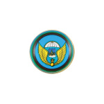 Значок мет. В.ч. 71211 (ВДВ, Кострома) (мал., круглый, смола, на пимсе) в виде шеврона