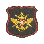 Шеврон вышит. Знак принадлежности к МО (серый с красным кантом) щит