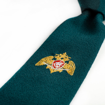 Галстук-регат с вышивкой расцв. "Сосна" с орлом Росгвардия п/ш