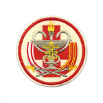 Шеврон вышит. ВМедА (воен.-мед. акад.) бел. кругл.