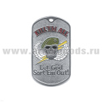 Жетон (нерж. ст., эмал.) Kill'em All (череп в оливк. берете)