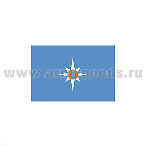 Флаг МЧС ведомственный (поле голубое) (150х225 см)
