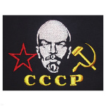 Футболка с вышивкой на груди СССР (Ленин), черная