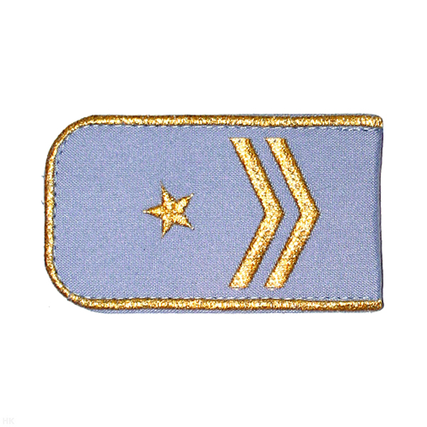 Погоны РЖД вышит. мет. зол. голубые (2 лычки 1 звезда)