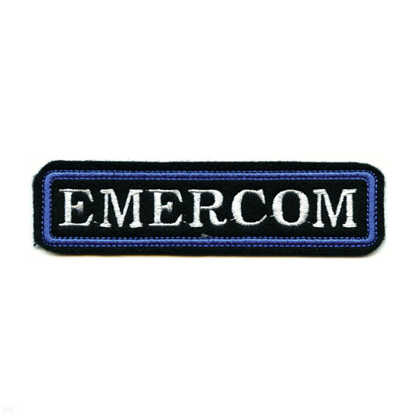 Нашивка на грудь вышит. Emercom (бел. буквы, син. окантовка) дл. 12,5 см