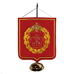 Вымпел вышит. на подст. Герб Ленинградск. военного округа