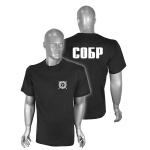 Футболка с надп. белой краской черн. СОБР