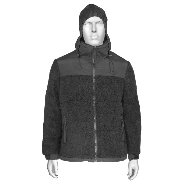 Кртк комбинированная (ткань + иск. мех) The North Face (с капюшоном) на молнии черная