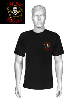 Футболка с вышивкой на груди Soldier of fortune, черная
